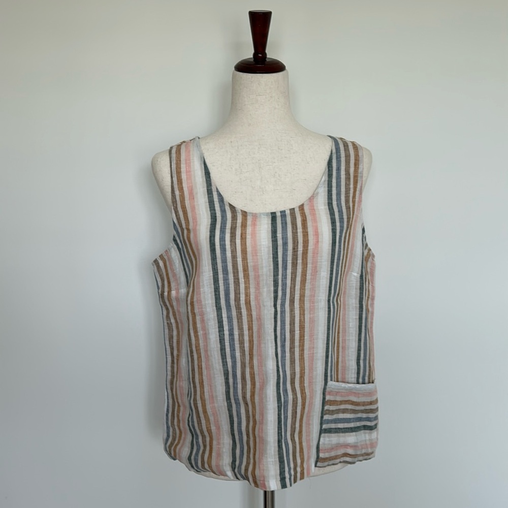 Garnet Hill Multicolor Striped Tank Top